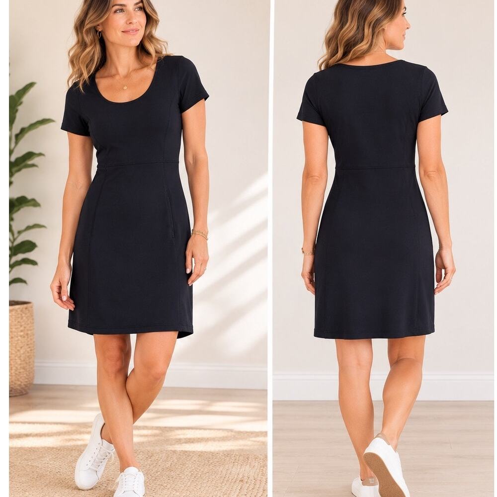 Duluth Trading Co Black NoGA Performance Dress S Short Sleeve Stretch Pockets
